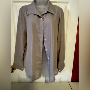 Gray button-down blouse